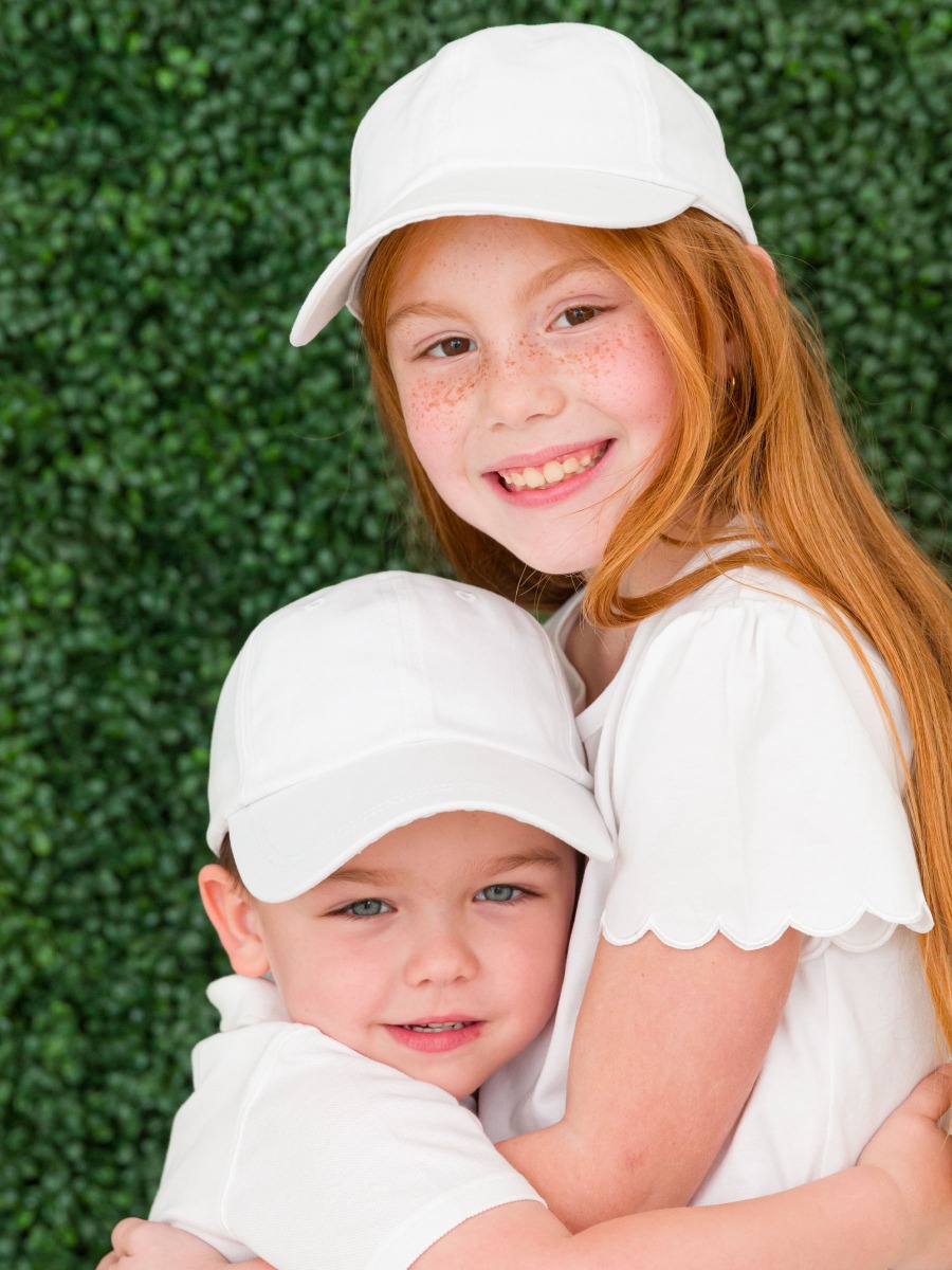 White Kids Baseball Hat