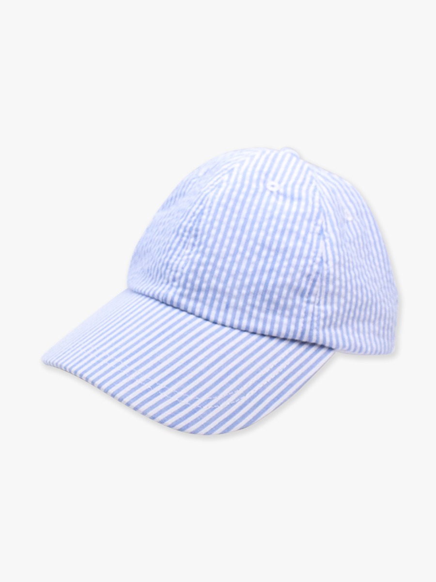 Classic Blue Seersucker Adult Baseball Hat