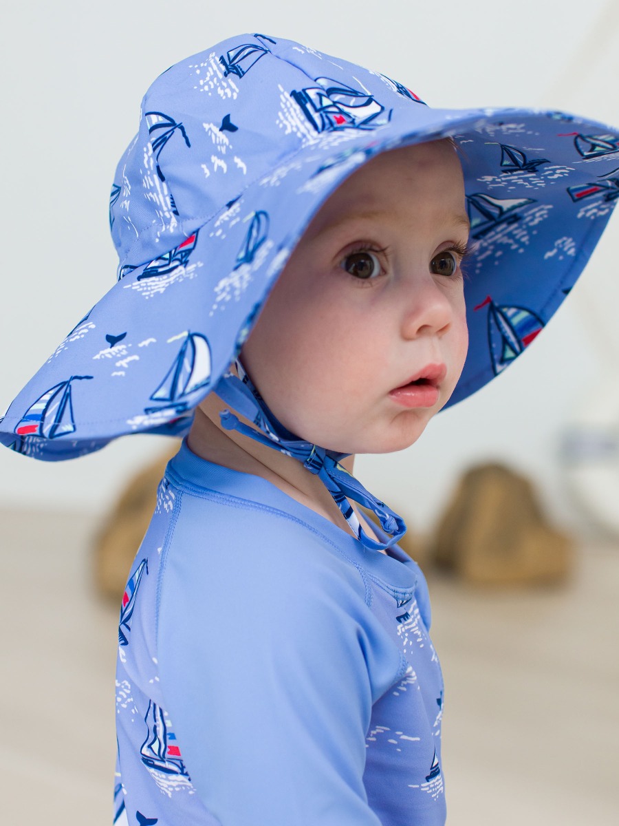 Blue Seas the Day Printed Sun Protective Hat