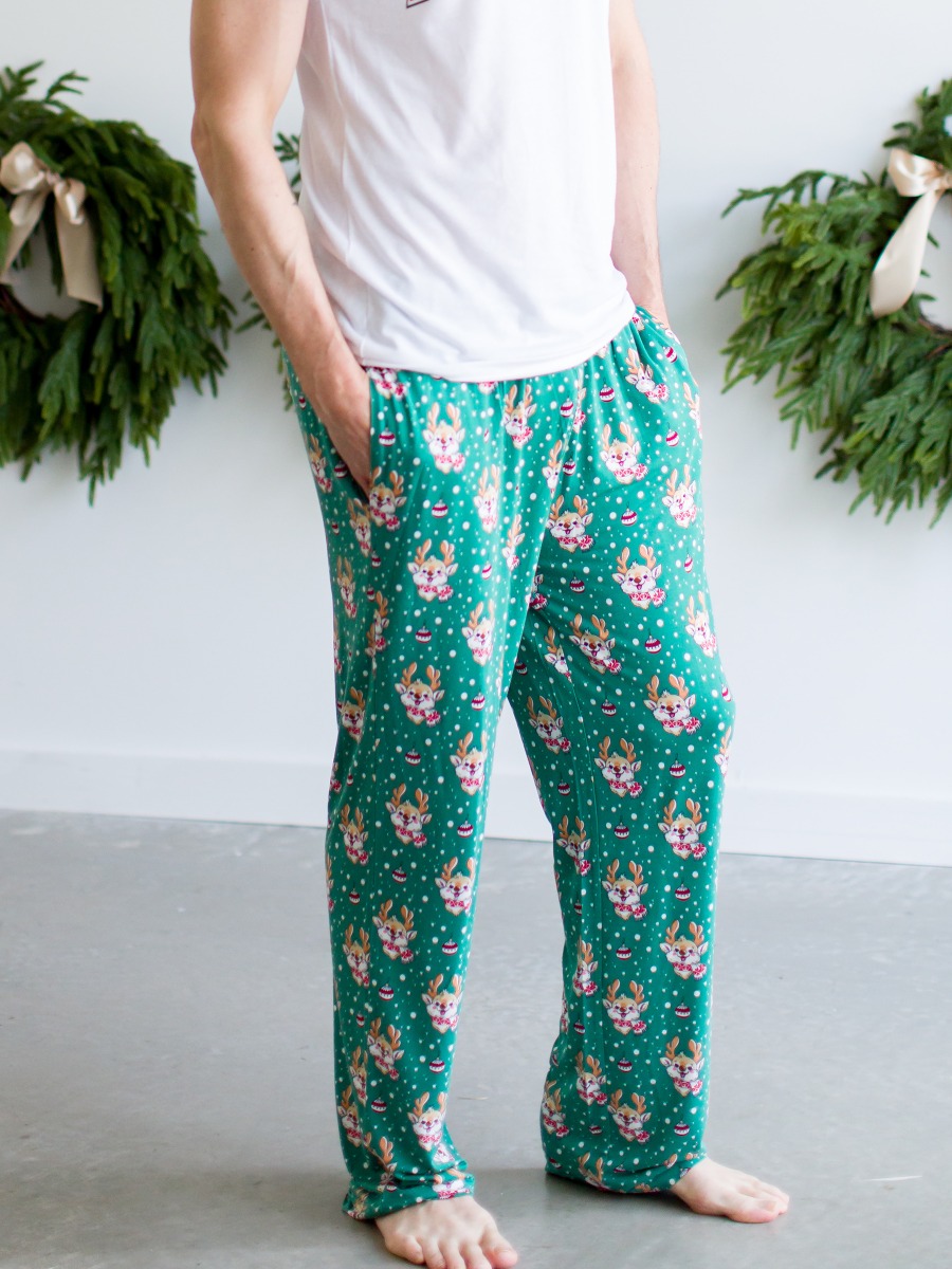 Reindeer Cheer Adult Pajama Pants, Bamboo Viscose