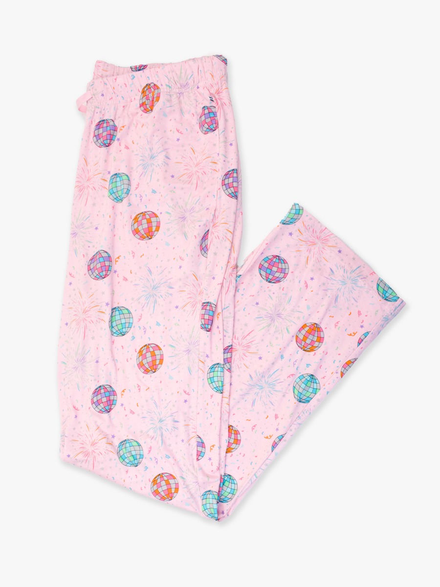 Pink Happy New Year Adult Pajama Pants