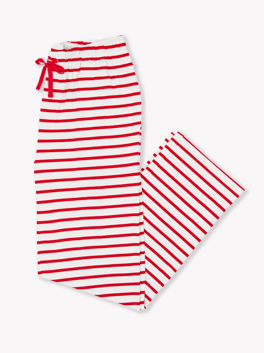 Red & White Stripe Adult Pajama Pants, Modal Blend
