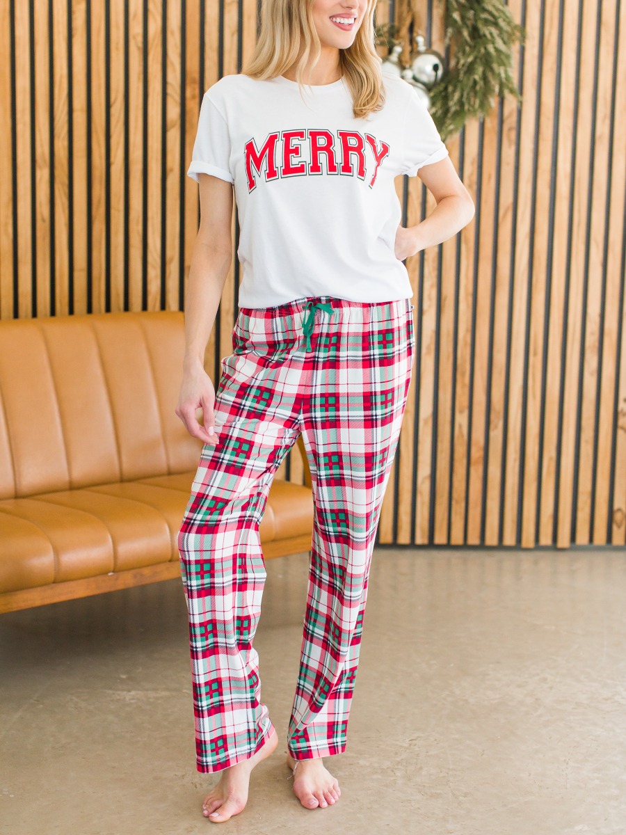 Dashing Dreams Plaid Adult Pajama Pants, Modal Blend