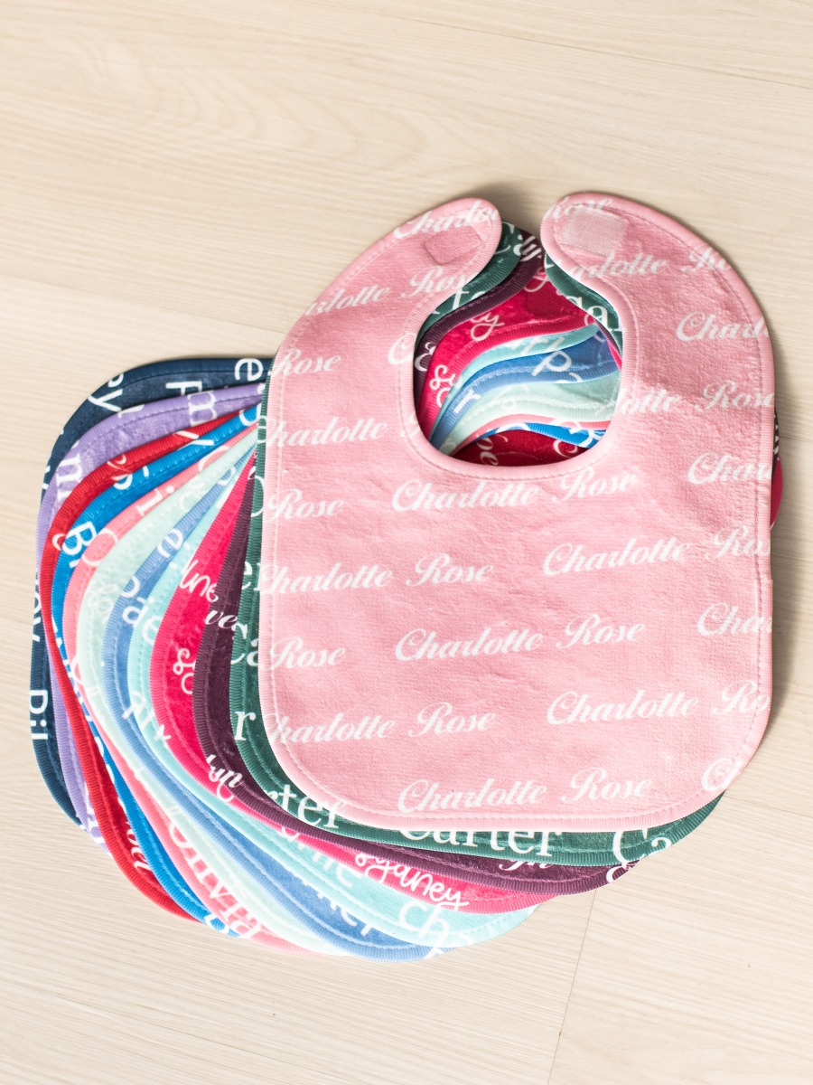 Pink Personalized Name Bib 