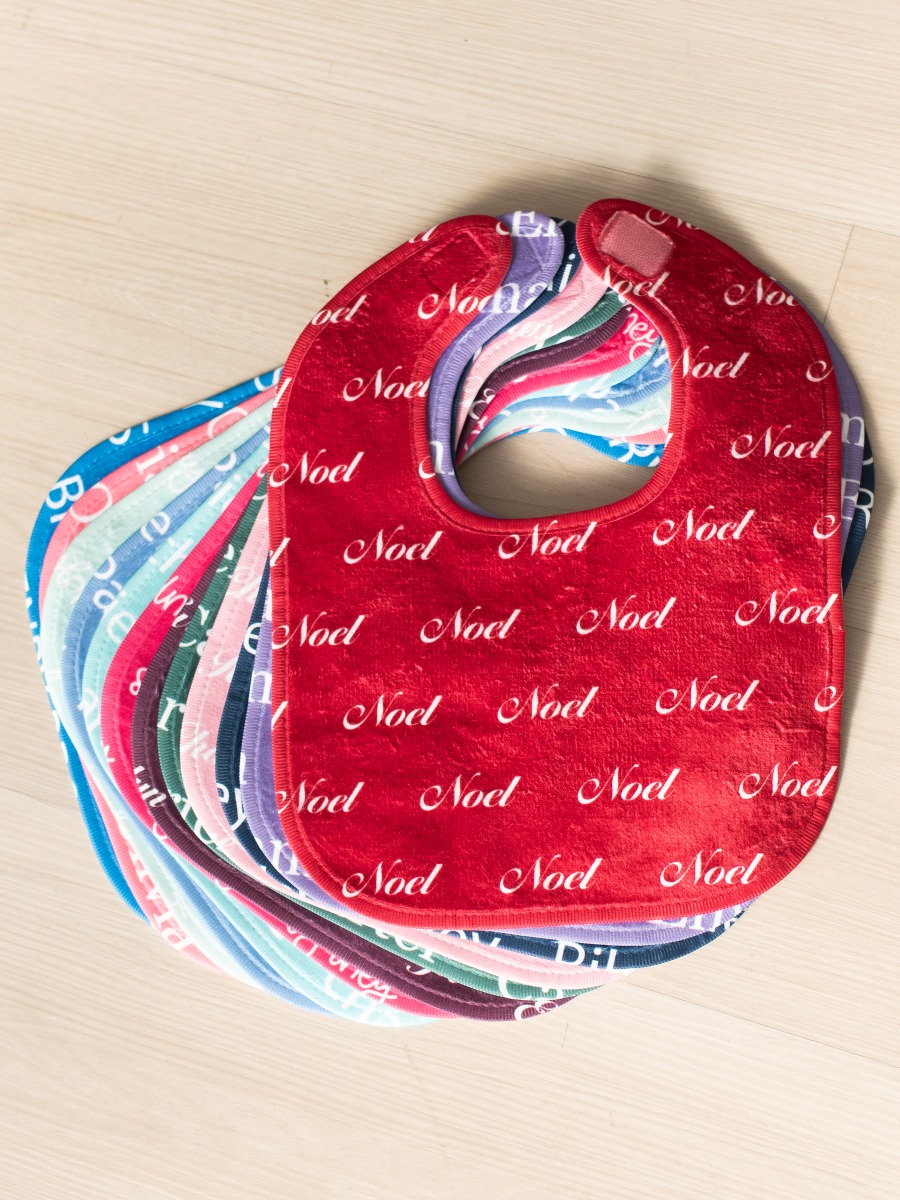 Red Personalized Name Bib