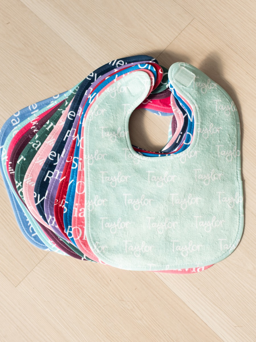 Mint Personalized Name Bib 