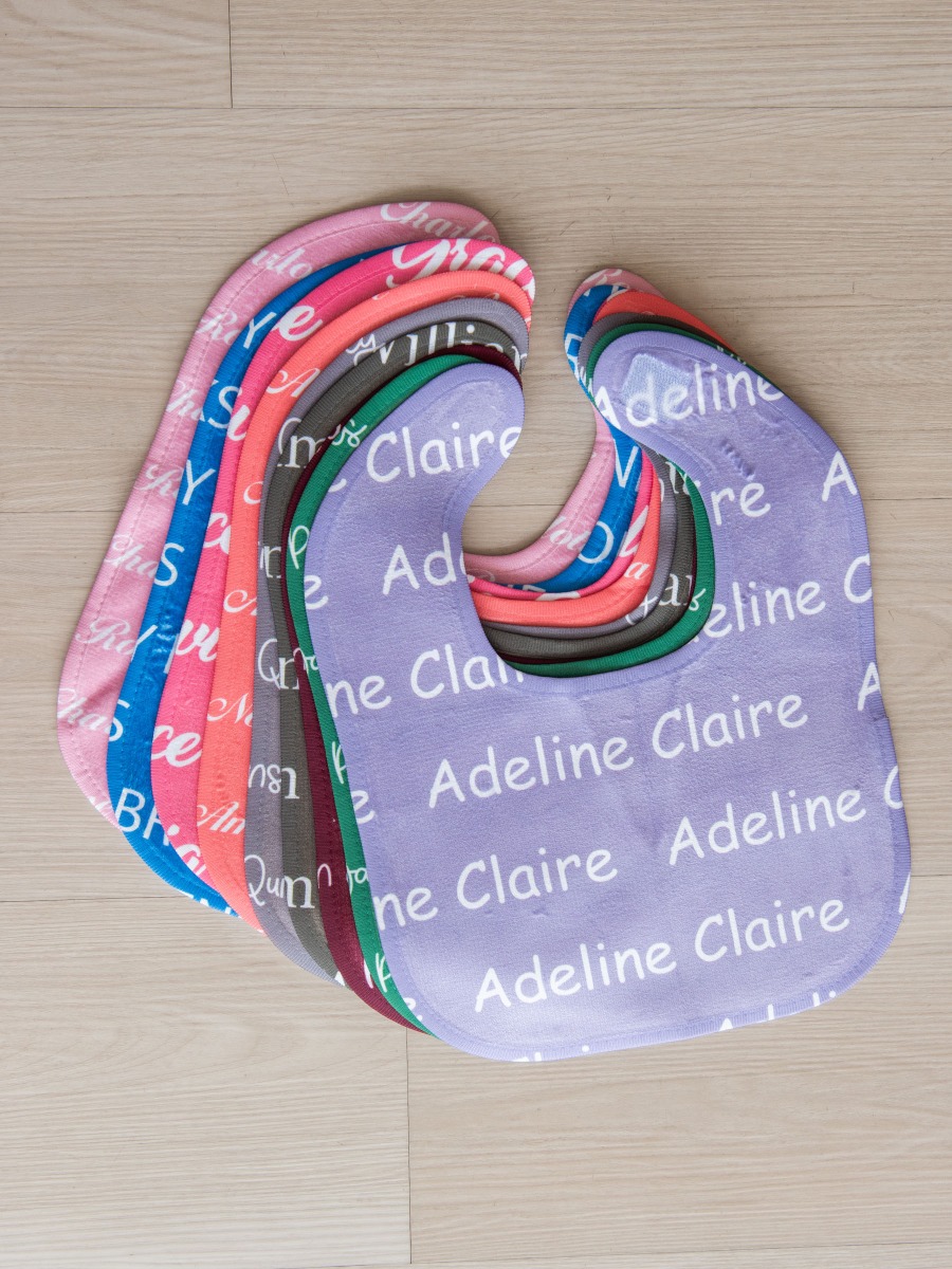 Lavender Personalized Name Bib 