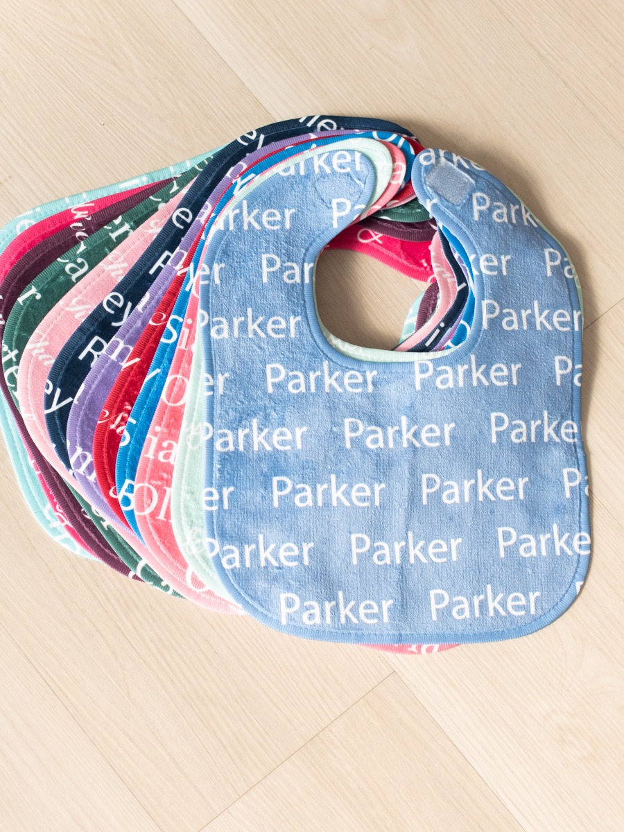 Periwinkle Blue Personalized Name Bib 