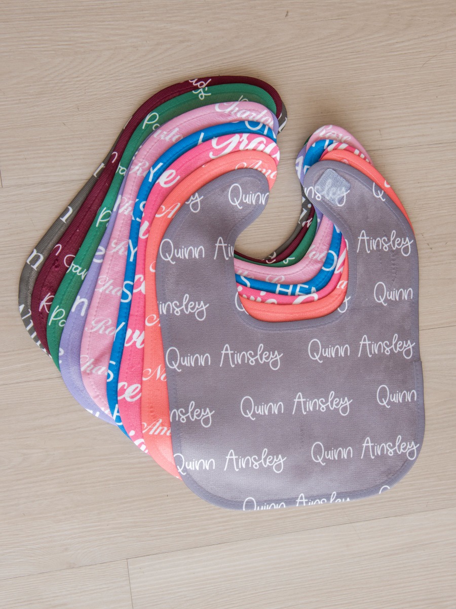 Gray Personalized Name Bib 
