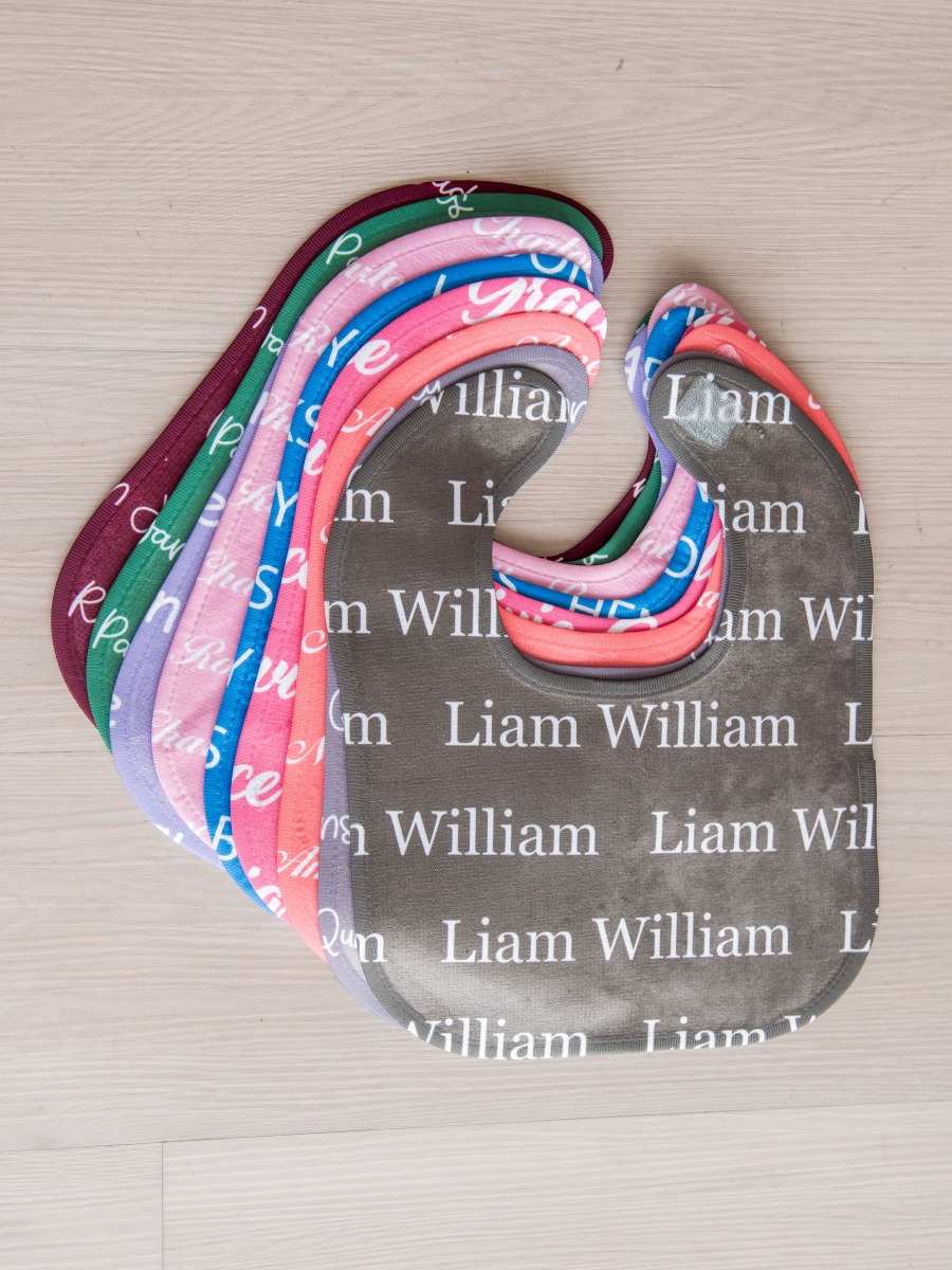 Dusty Olive Personalized Name Bib 