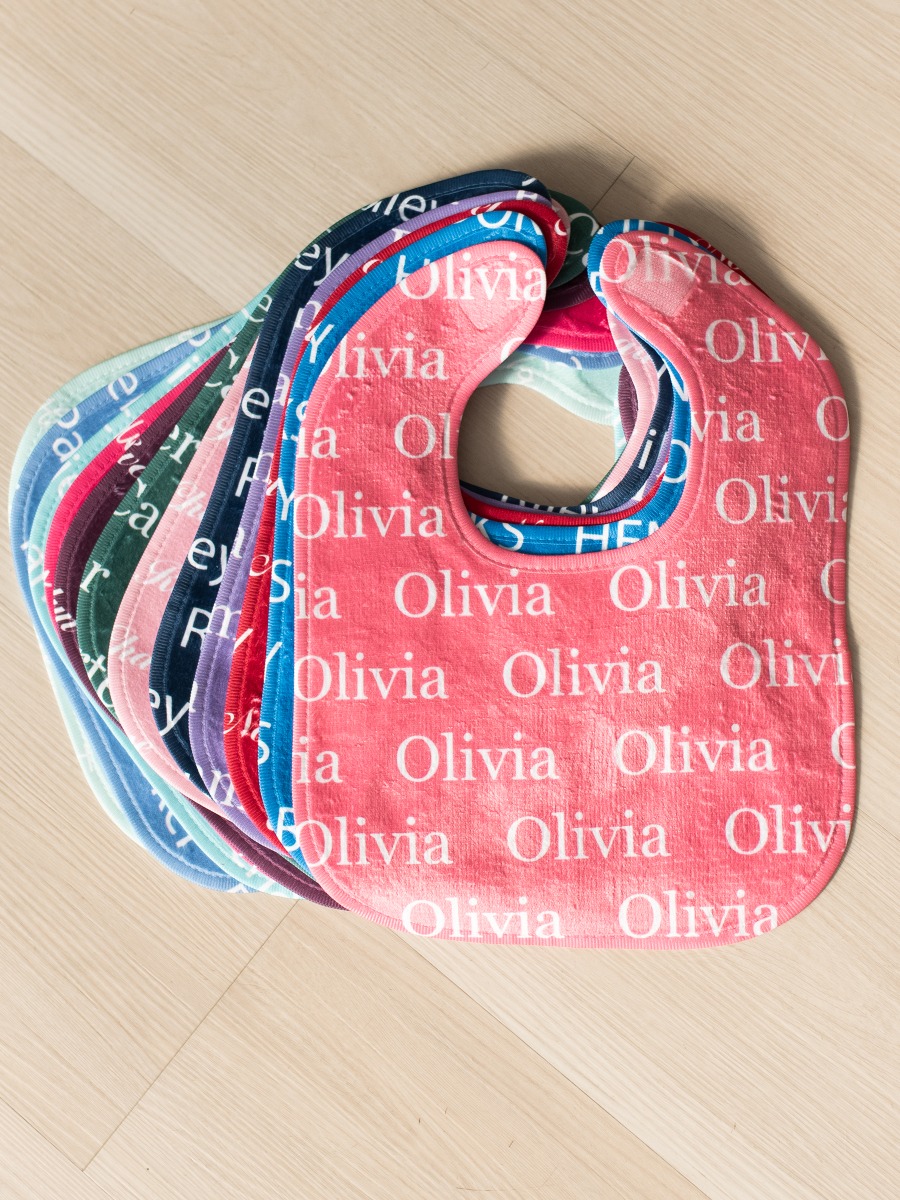 Bubblegum Pink Personalized Name Bib 
