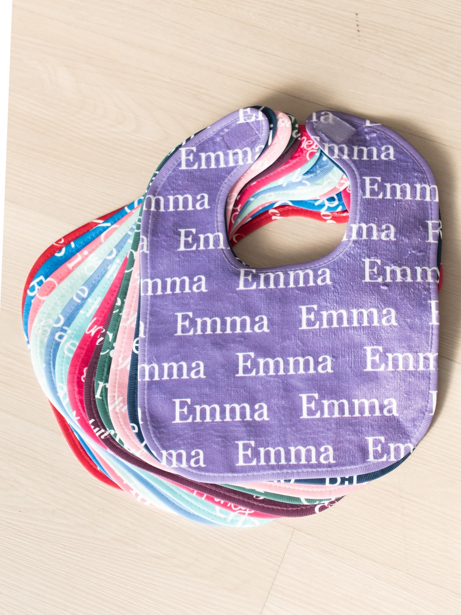 Wisteria Purple Personalized Name Bib 