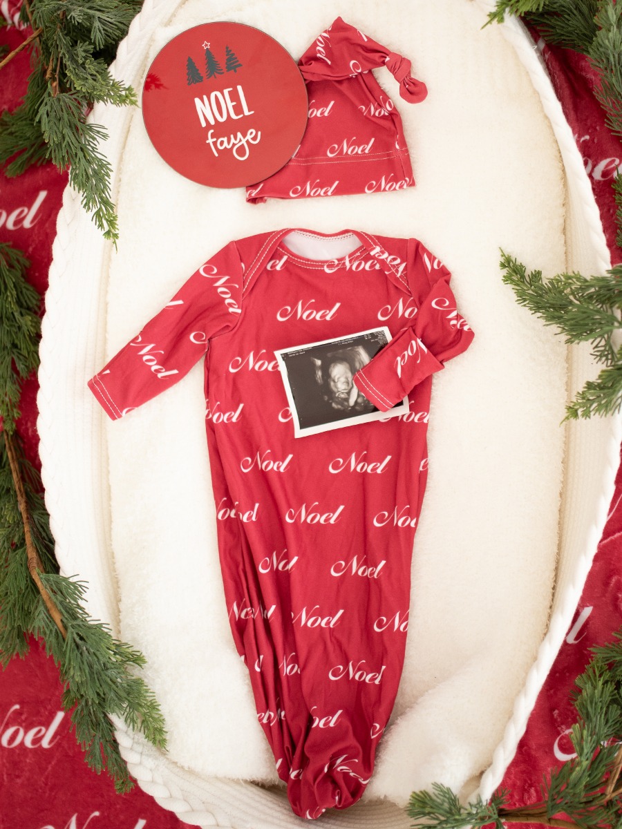 Red Personalized Name Knotted Sleep Hat - Newborn-3m