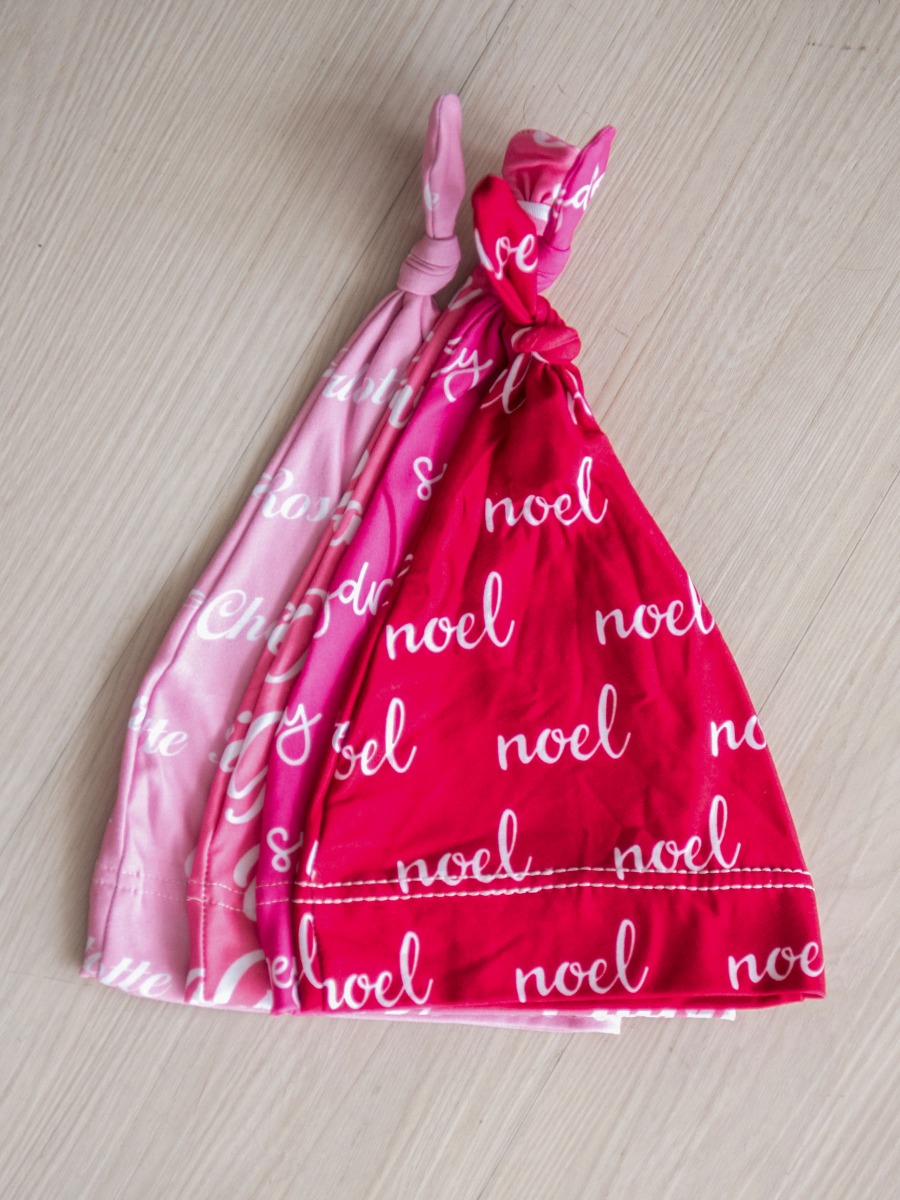 Red Personalized Name Knotted Sleep Hat 