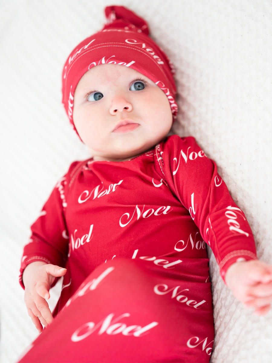 Red Personalized Name Knotted Sleep Gown - Newborn-3m