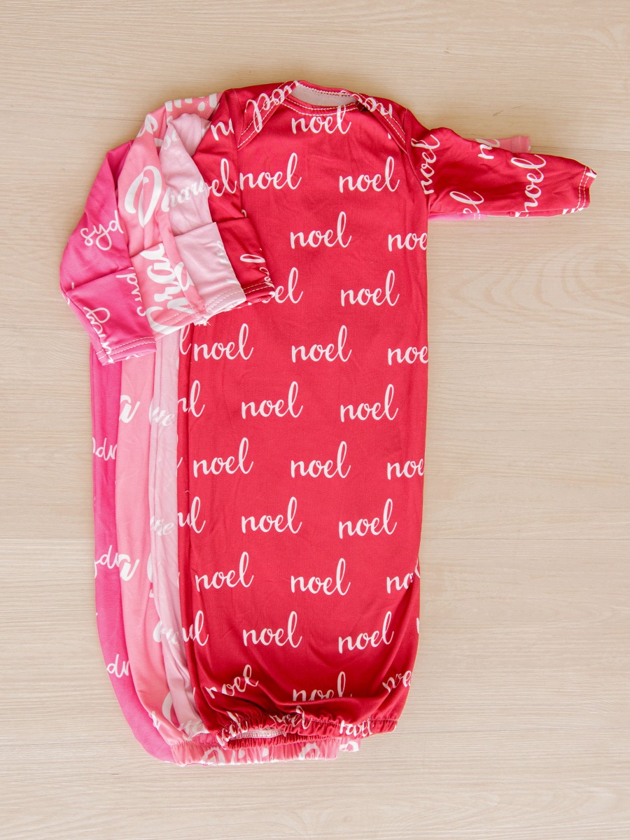 Red Personalized Name Sleep Gown 