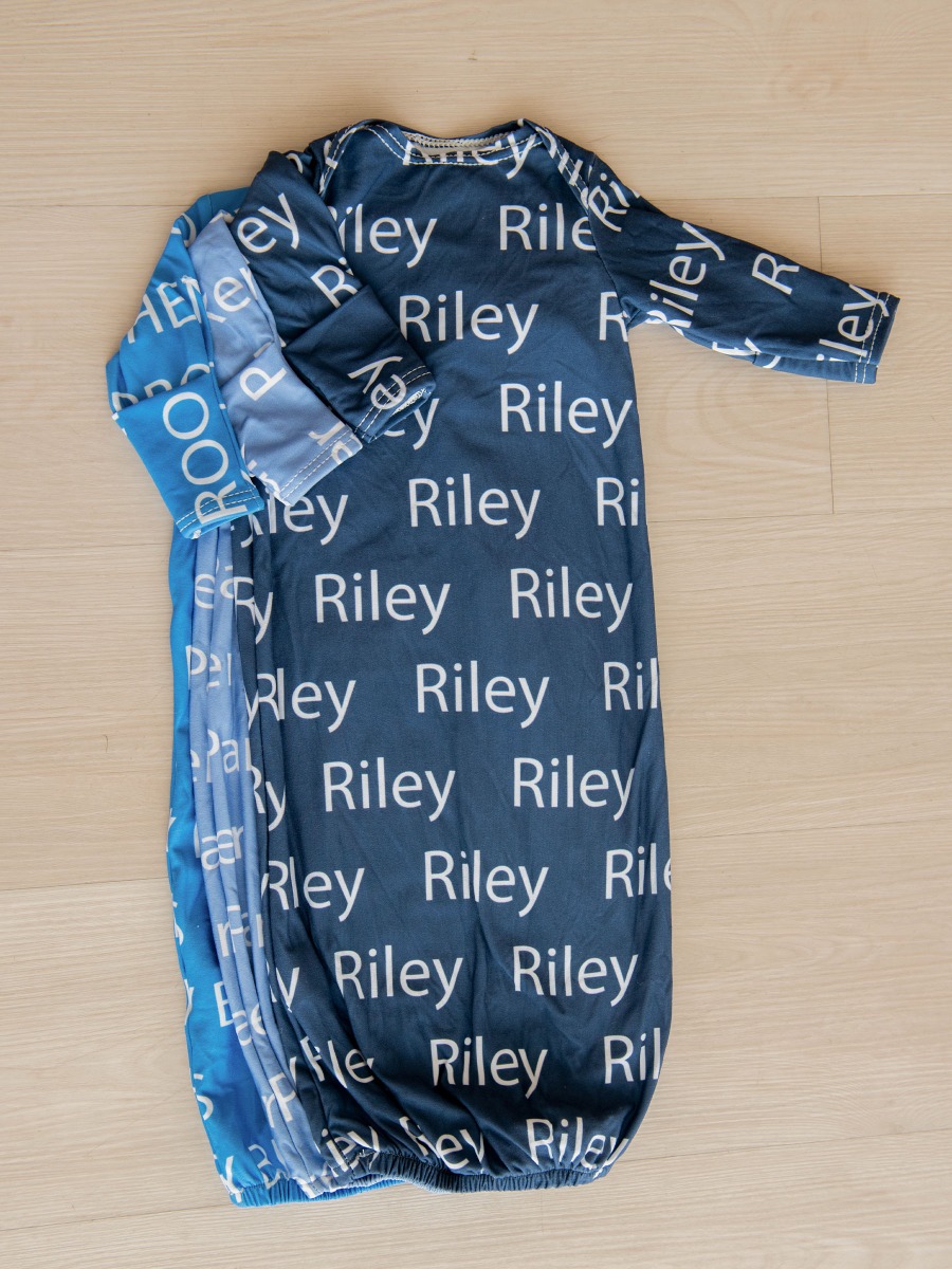 Dark Navy Personalized Name Sleep Gown 