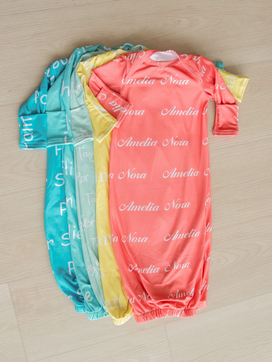 Coral Personalized Name Sleep Gown 
