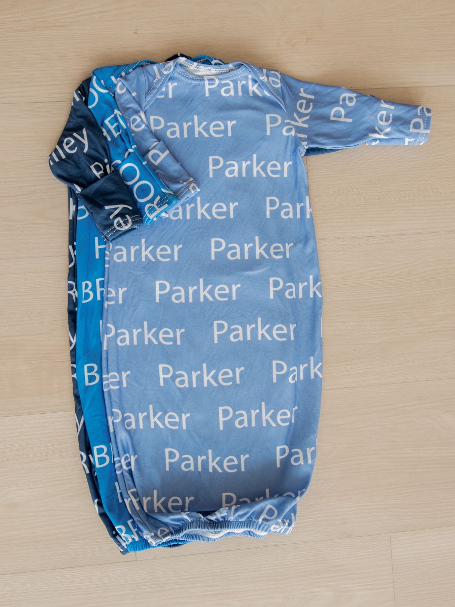 Periwinkle Blue Personalized Name Sleep Gown 
