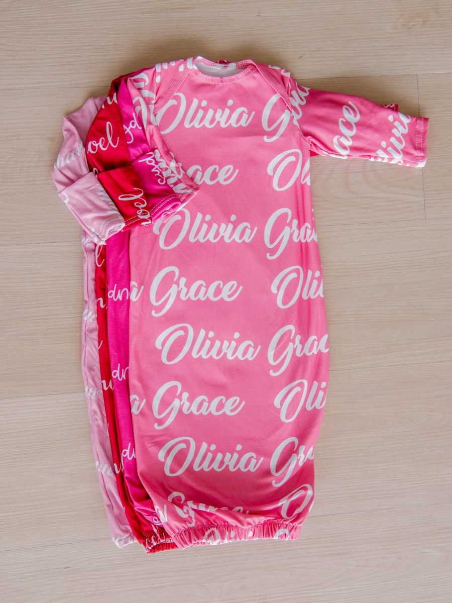 Bubblegum Pink Personalized Name Sleep Gown 
