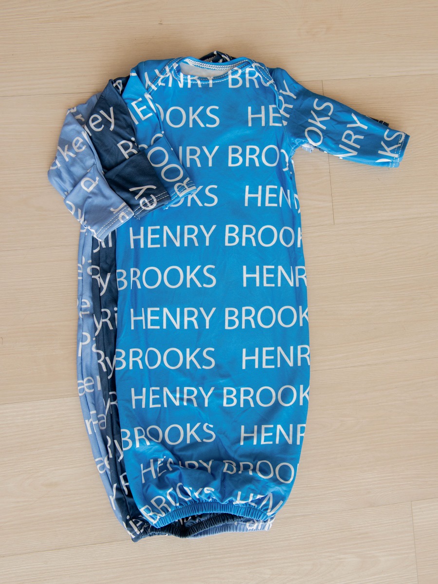 Sonic Blue Personalized Name Sleep Gown 