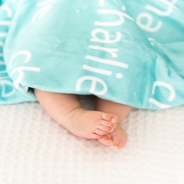 Island Blue Throw Personalized Name Plush Minky Blanket - 60&quot; x 80&quot;