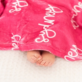 Hot Pink Throw Personalized Name Plush Minky Blanket - 60&quot; x 80&quot;