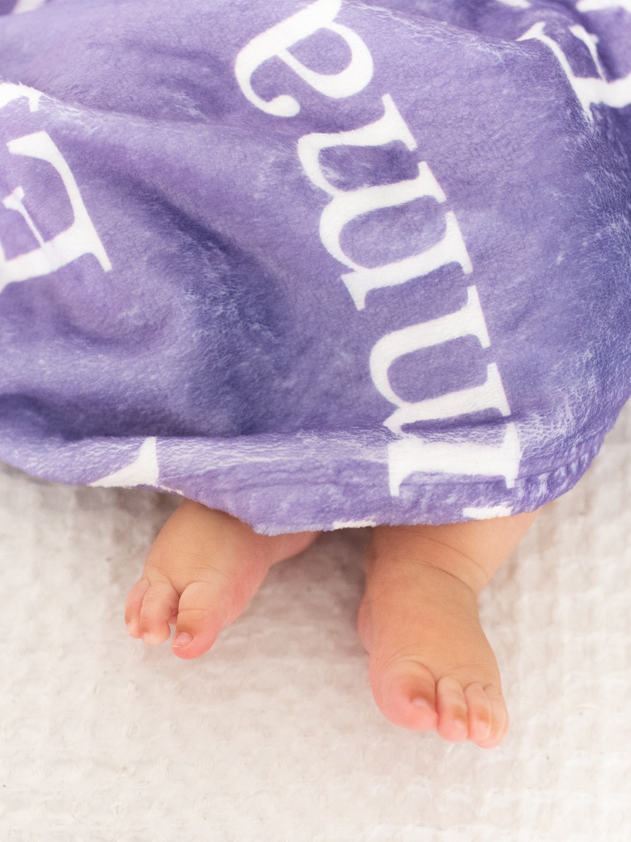 Wisteria Purple Throw Name Plush Minky Blanket (60" x 80")