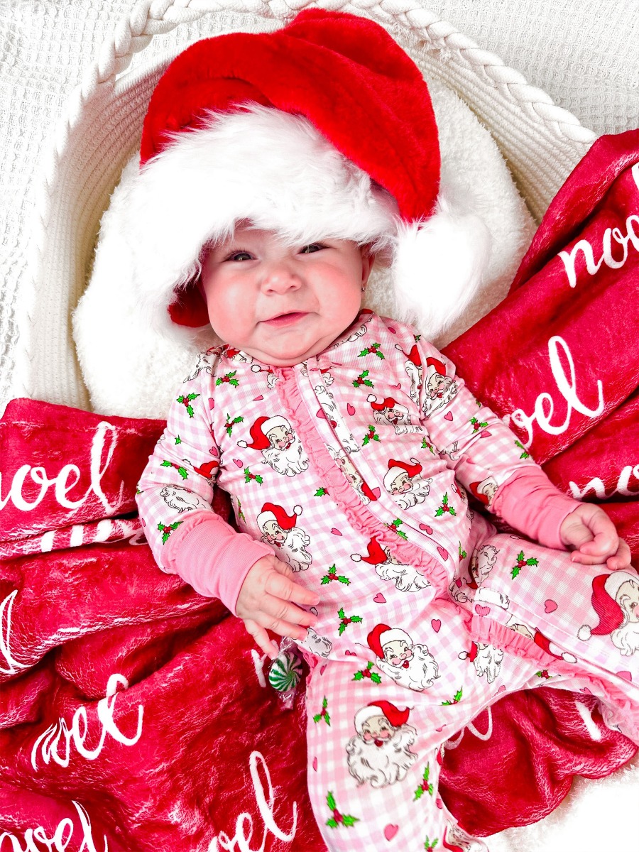 Red Throw Personalized Name Plush Minky Blanket 