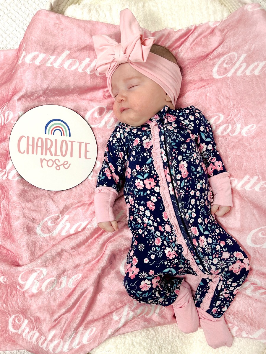 Pink Throw Personalized Name Plush Minky Blanket - 60&quot; x 80&quot;
