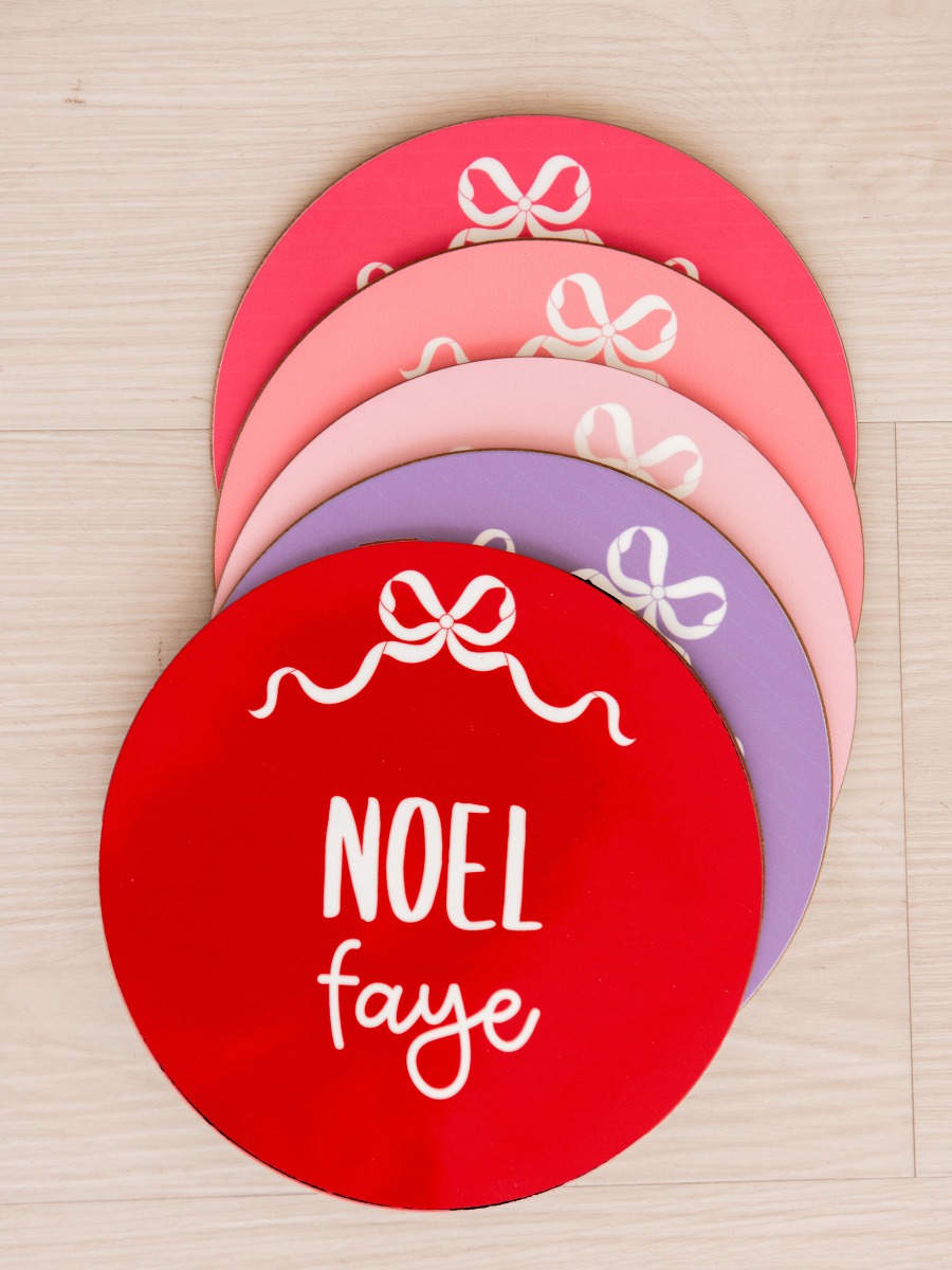 Red Bow Personalized Baby Name Sign 
