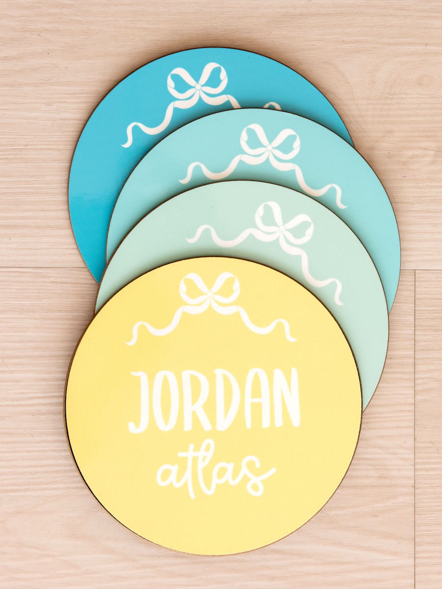 Banana Bow Personalized Baby Name Sign 