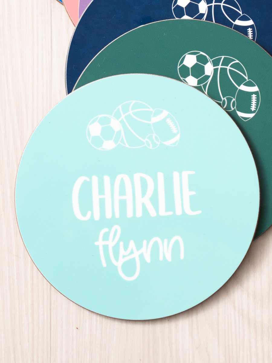 Island Blue Sports Personalized Baby Name Sign 