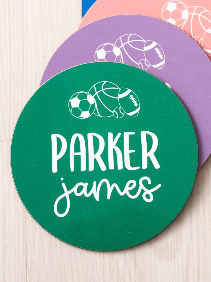 Green Sports Personalized Baby Name Sign 