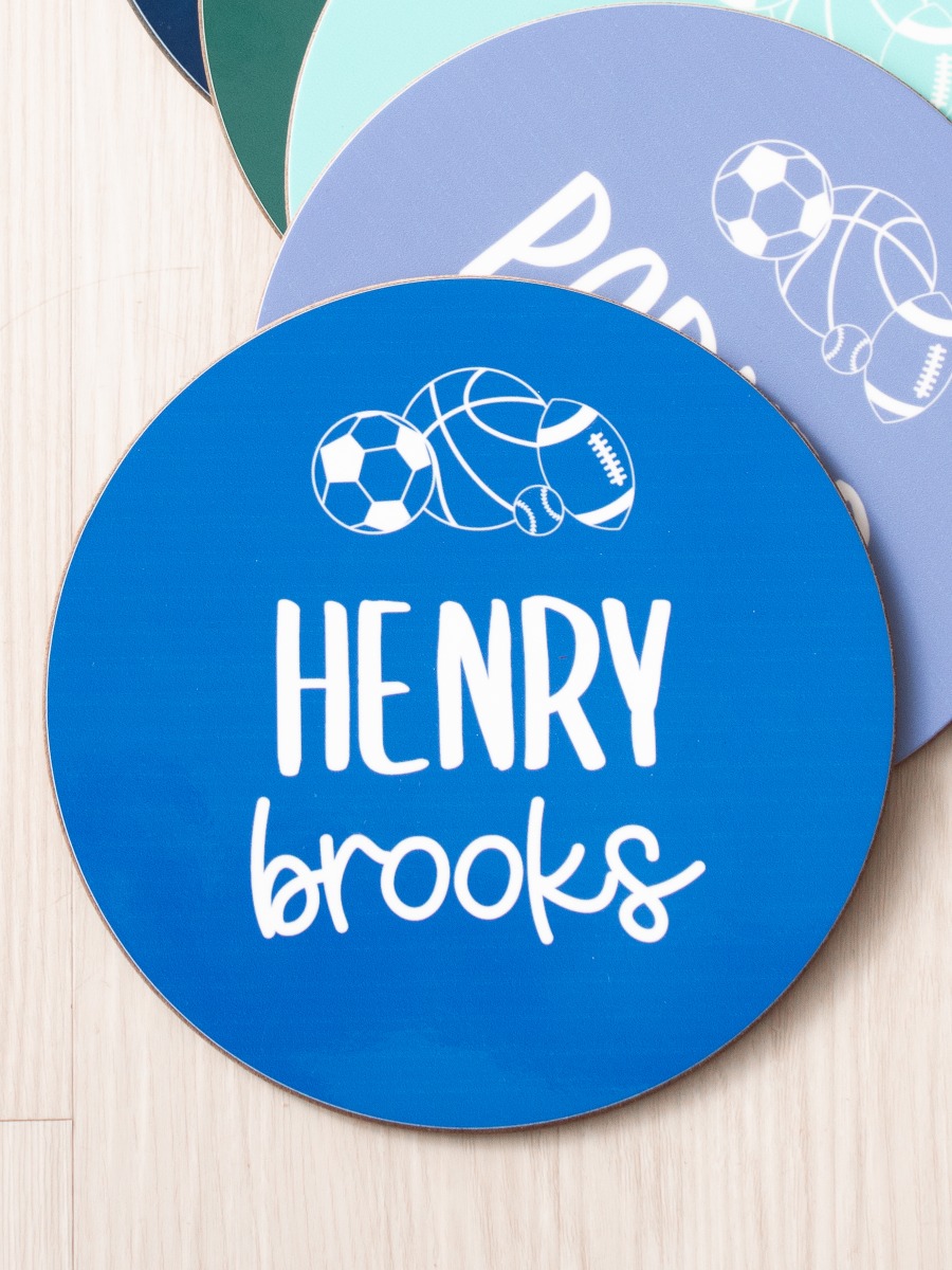 Sonic Blue Sports Personalized Baby Name Sign 
