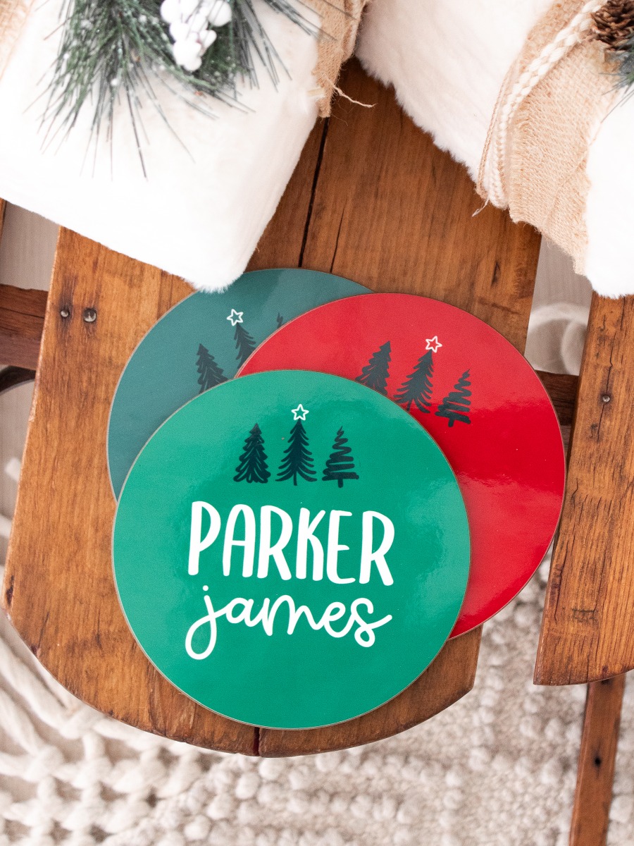 Green Trees Personalized Baby Name Sign 