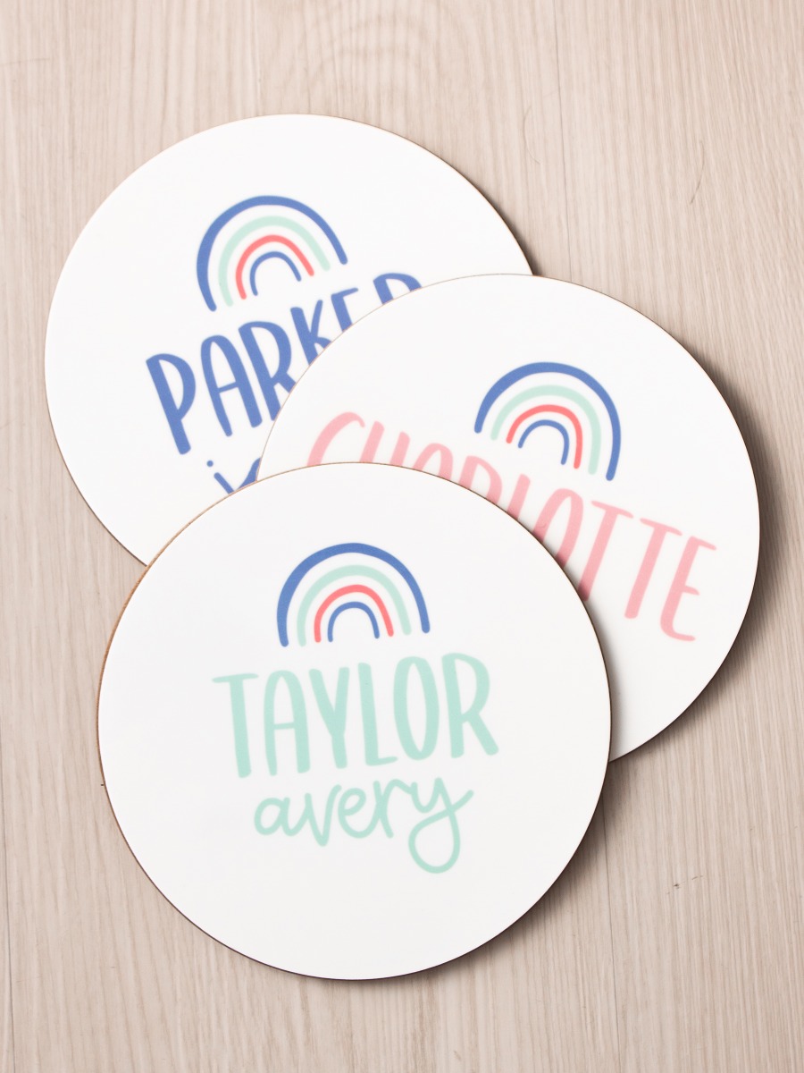 Mint Rainbow Personalized Baby Name Sign 