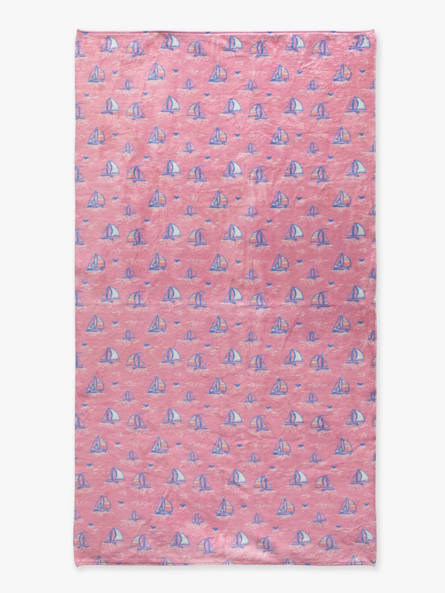 Pink Seas the Day Printed Beach Towel 