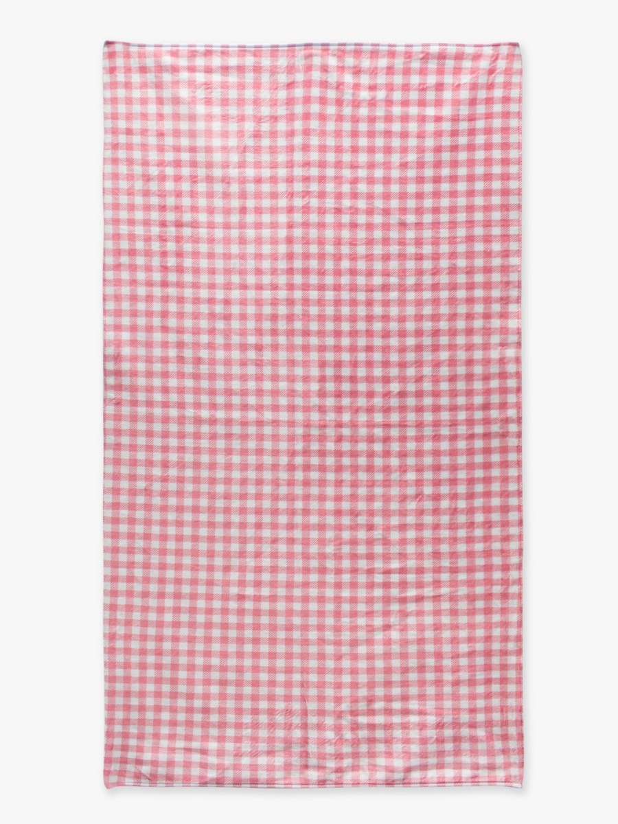 Bubblegum Pink Gingham Printed Beach Towel 