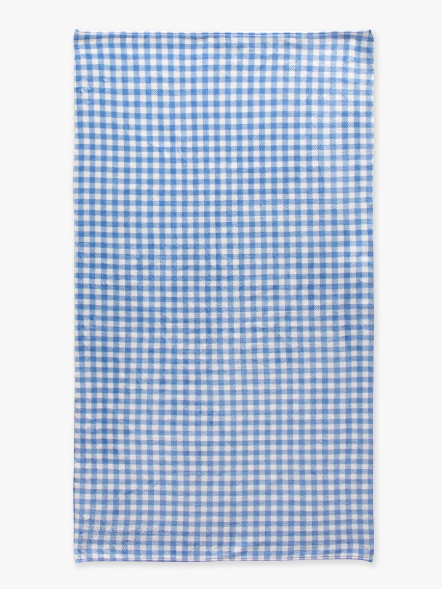 Periwinkle Blue Gingham Printed Beach Towel 