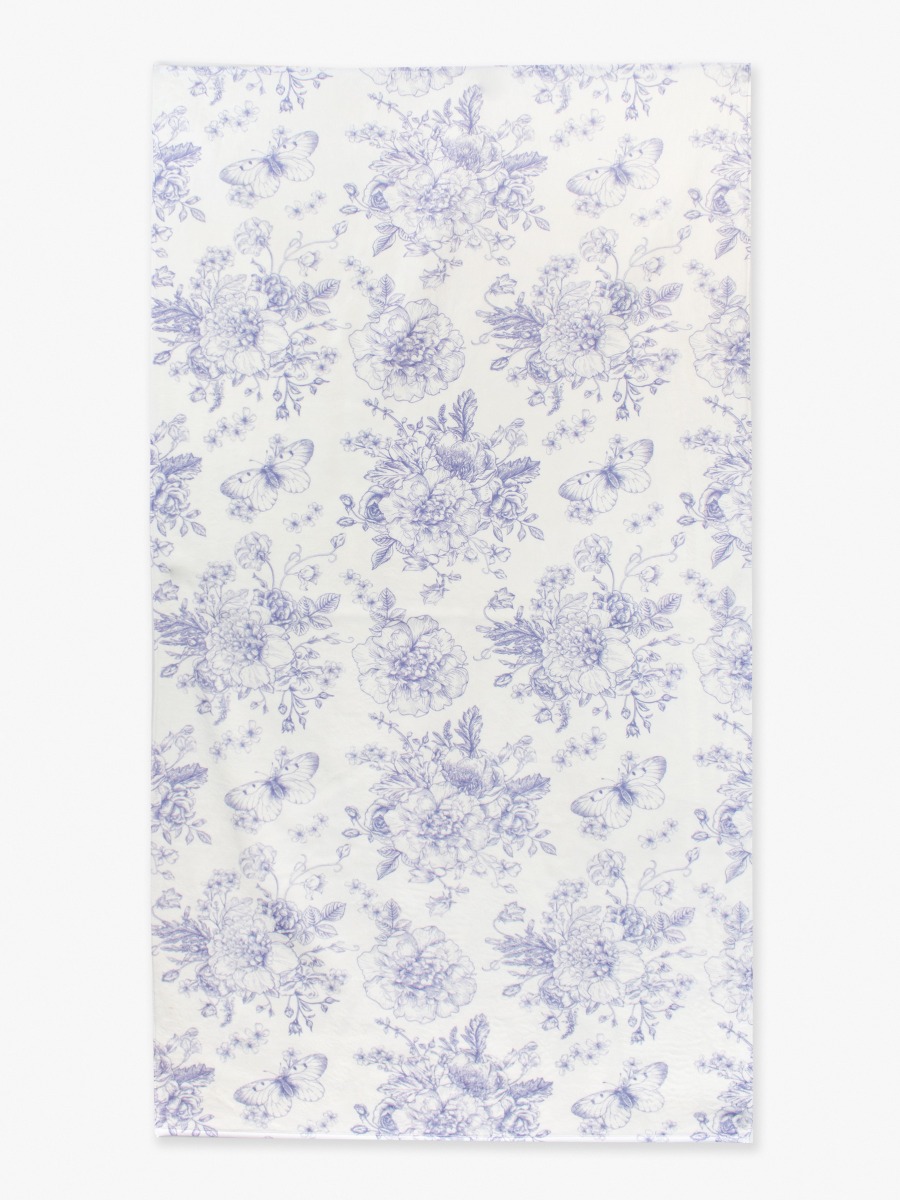 Wisteria Purple Butterfly Garden Toile Printed Beach Towel - 30&quot; x 60&quot;