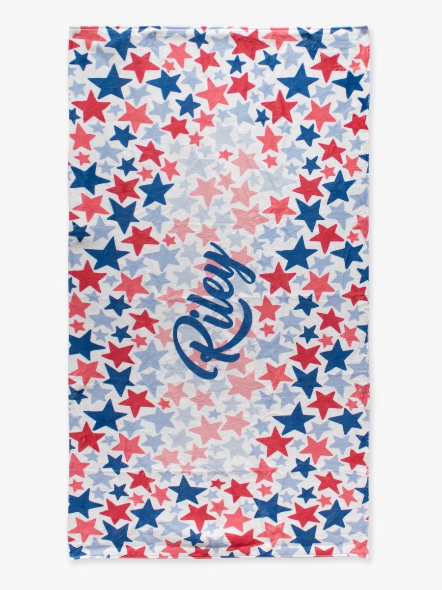 Star-Spangled Personalized Beach Towel - 30&quot; x 60&quot;