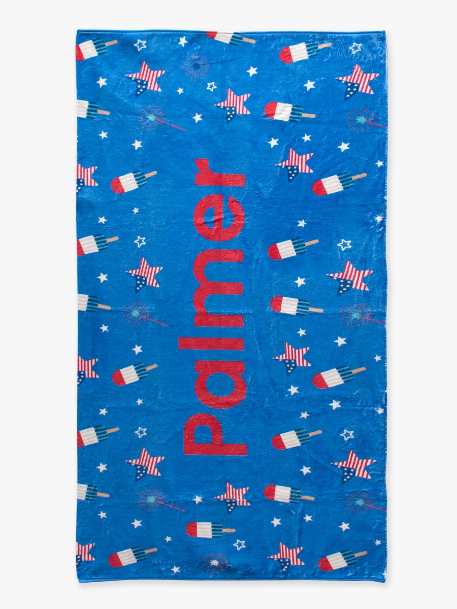 Freedom Fireworks Personalized Beach Towel - 30&quot; x 60&quot;