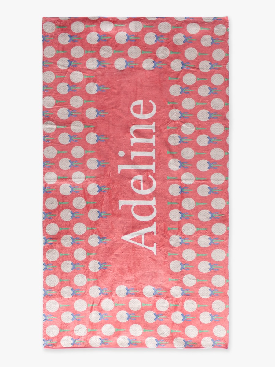 Pink Tee Time Personalized Beach Towel - 30&quot; x 60&quot;