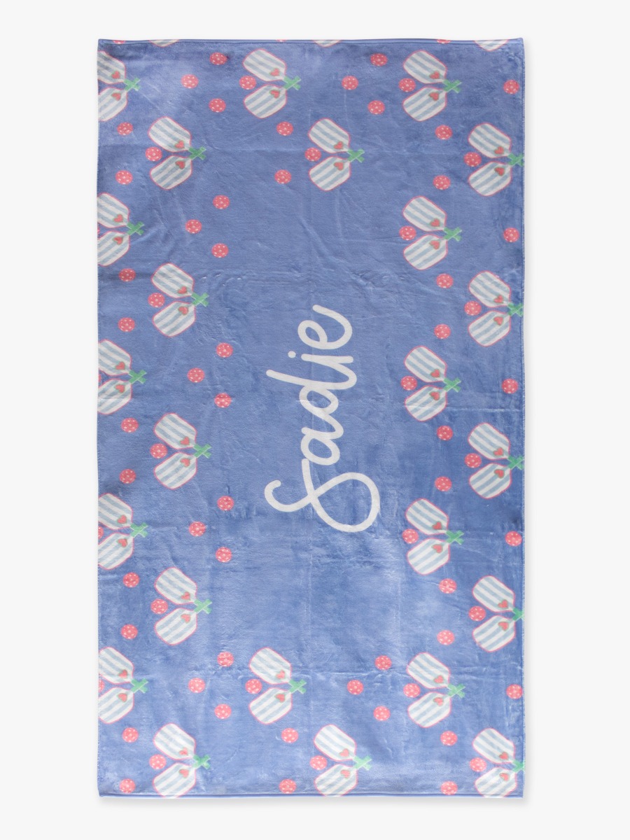 Pickleball Playtime Personalized Beach Towel - 30&quot; x 60&quot;