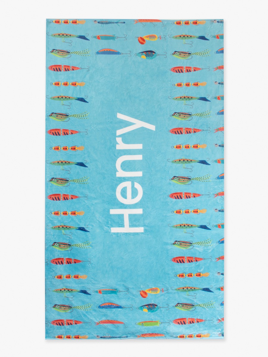 Gone Fishin Personalized Beach Towel