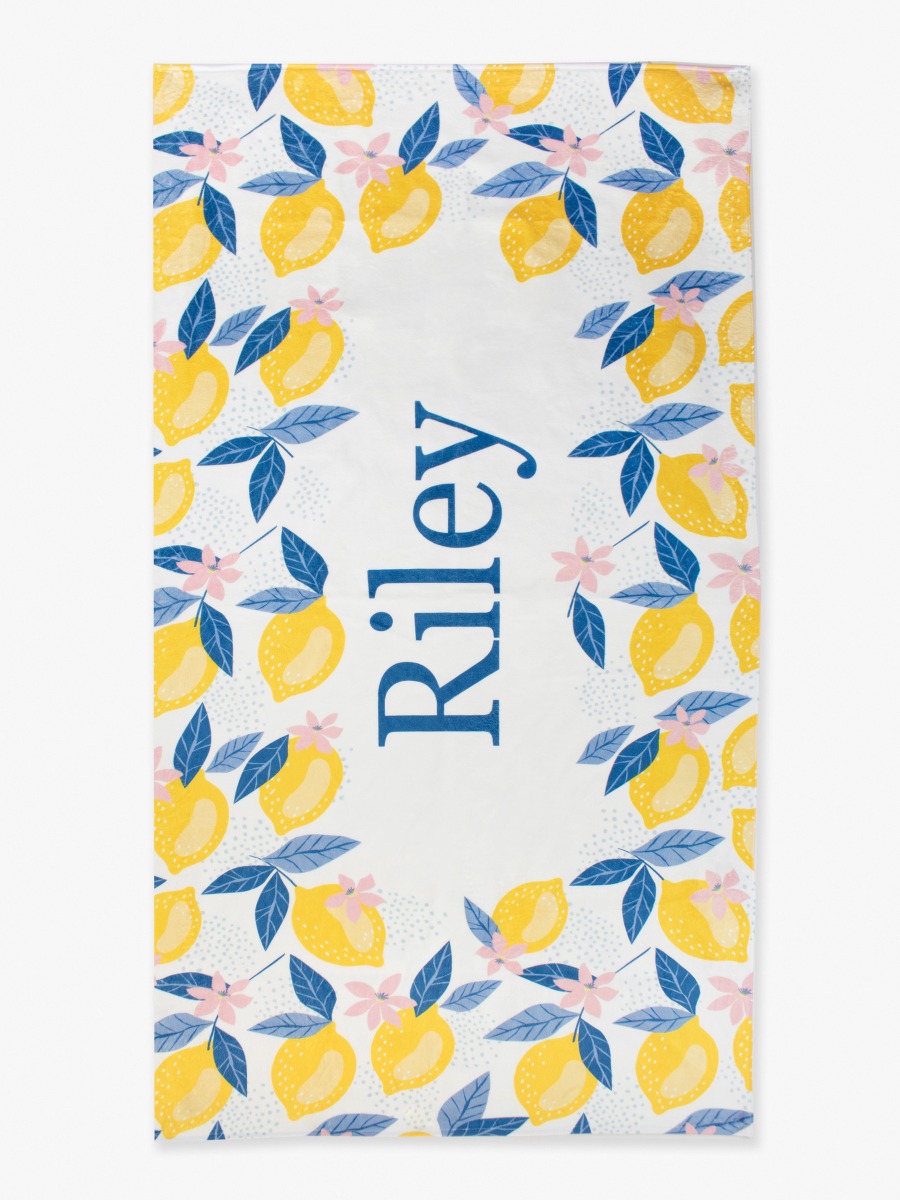 Lemon Capri Personalized Beach Towel