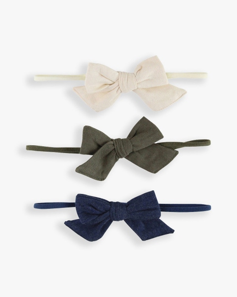 3-Pack Oatmeal, Juniper & Heather Navy Headbands