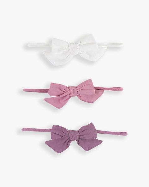 3-Pack White, Wisteria Mauve & Vintage Violet Headbands