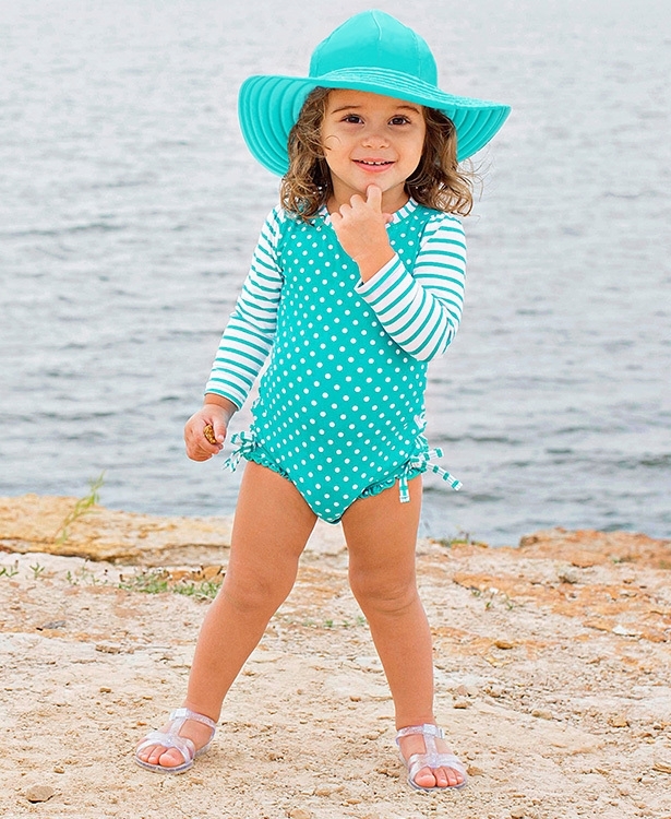 Cute Toddler Girls Long Sleeve Rashguard Set Beach Swimming Swimsuit Set Size 